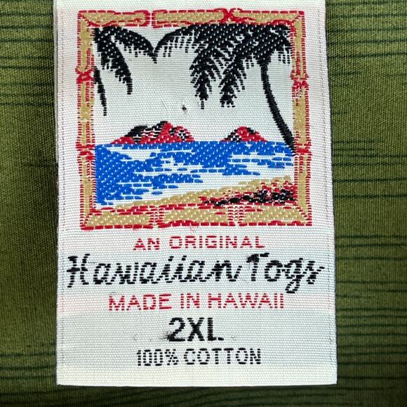 Vintage Hawaiian Togs Cotton Green Tropical Button Up Men's 2XL - Picture 2 of 7